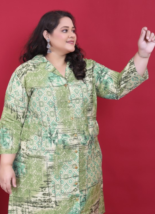 Green Rayon Readymade Co-ord Set | Printed BIG SIZE CO-ORD SET-1 8630 Green Rayon Readymade Co-ord Set | Printed BIG SIZE CO-ORD SET-1 8630