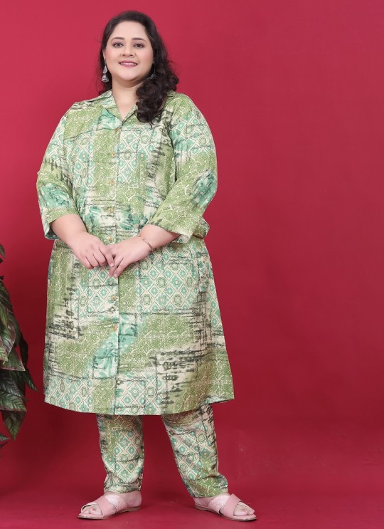 Green Rayon Readymade Co-ord Set | Printed BIG SIZE CO-ORD SET-1 8630 Green Rayon Readymade Co-ord Set | Printed BIG SIZE CO-ORD SET-1 8630