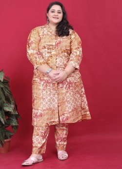 Orange Rayon Co-ord Set | BIG SIZE CO-ORD SET-2 8633