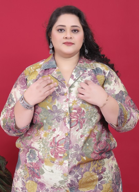 Multicolor Rayon Readymade Co-ord Set | Printed BIG SIZE CO-ORD SET-3 8635 Multicolor Rayon Readymade Co-ord Set | Printed BIG SIZE CO-ORD SET-3 8635