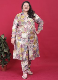 Multicolor Rayon Readymade Co-ord Set | Printed BIG SIZE CO-ORD SET-3 8635