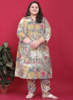 Multicolor Rayon Readymade Co-ord Set | Printed BIG SIZE CO-ORD SET-3 8636