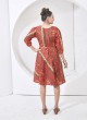 Red Cotton Readymade Kurti | Digital Print DARLINGS 7003