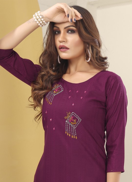 DIVA VOL-1 With Lycra Pent | Embroidered Silk Readymade Kurti With Pant Purple 7601 DIVA VOL-1 With Lycra Pent | Embroidered Silk Readymade Kurti With Pant Purple 7601