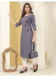 DIVA VOL-1 Without Pent | Embroidered Silk Readymade Kurti Grey 7603 DIVA VOL-1 Without Pent | Embroidered Silk Readymade Kurti Grey 7603