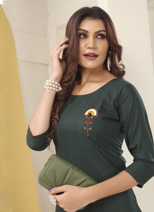 DIVA VOL-1 With Lycra Pent | Embroidered Silk Readymade Kurti With Pant Green 7604 DIVA VOL-1 With Lycra Pent | Embroidered Silk Readymade Kurti With Pant Green 7604