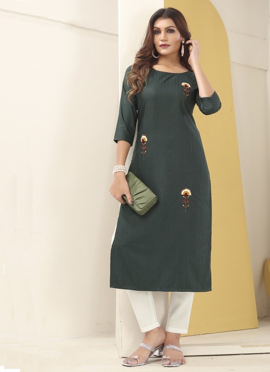 DIVA VOL-1 With Lycra Pent | Embroidered Silk Readymade Kurti With Pant Green 7604 DIVA VOL-1 With Lycra Pent | Embroidered Silk Readymade Kurti With Pant Green 7604