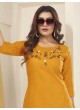 DIVA VOL-1 With Lycra Pent | Embroidered Silk Readymade Kurti With Pant Mustard 7605