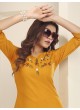 DIVA VOL-1 With Lycra Pent | Embroidered Silk Readymade Kurti With Pant Mustard 7605