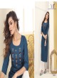 DIVA VOL-1 Without Pent | Embroidered Silk Readymade Kurti Teal Blue 7602