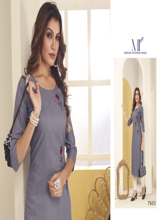 DIVA VOL-1 Without Pent | Embroidered Silk Readymade Kurti Grey 7603 DIVA VOL-1 Without Pent | Embroidered Silk Readymade Kurti Grey 7603