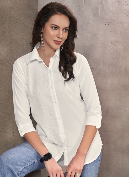 White Cotton Readymade Women-Shirt | Plain DREAM SHIRT VOL-1 2154 White Cotton Readymade Women-Shirt | Plain DREAM SHIRT VOL-1 2154