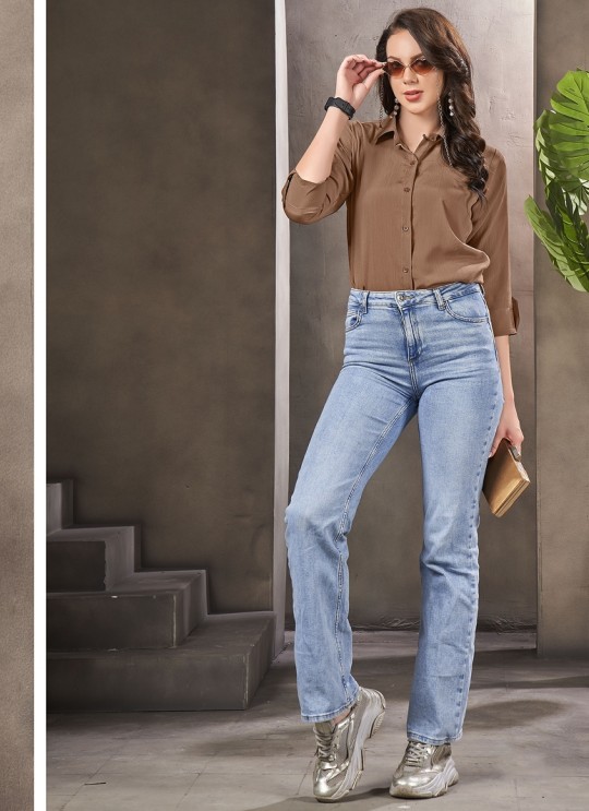Brown Cotton Readymade Women-Shirt | Plain DREAM SHIRT VOL-1 2155 Brown Cotton Readymade Women-Shirt | Plain DREAM SHIRT VOL-1 2155