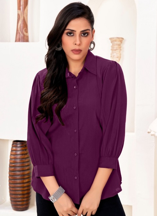 Purple Cotton Readymade Women-Shirt | Plain DREAM SHIRT VOL-2 2158 Purple Cotton Readymade Women-Shirt | Plain DREAM SHIRT VOL-2 2158