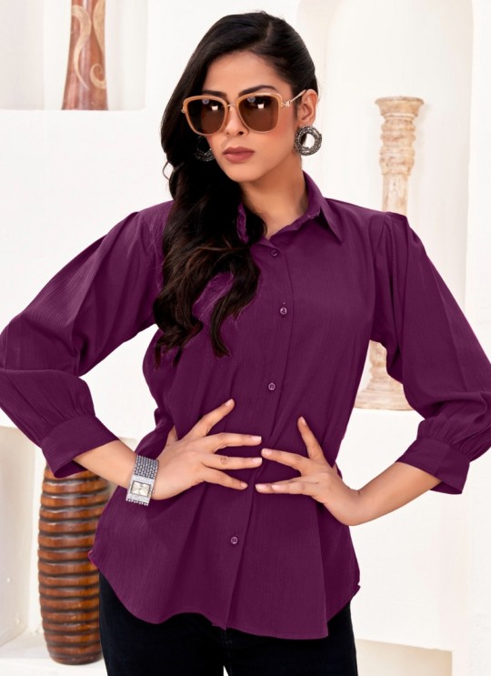 Purple Cotton Readymade Women-Shirt | Plain DREAM SHIRT VOL-2 2158 Purple Cotton Readymade Women-Shirt | Plain DREAM SHIRT VOL-2 2158
