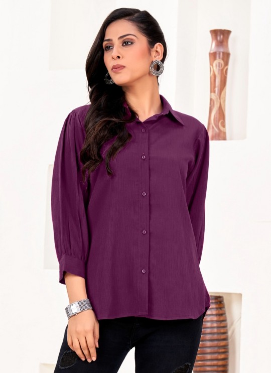 Purple Cotton Readymade Women-Shirt | Plain DREAM SHIRT VOL-2 2158 Purple Cotton Readymade Women-Shirt | Plain DREAM SHIRT VOL-2 2158