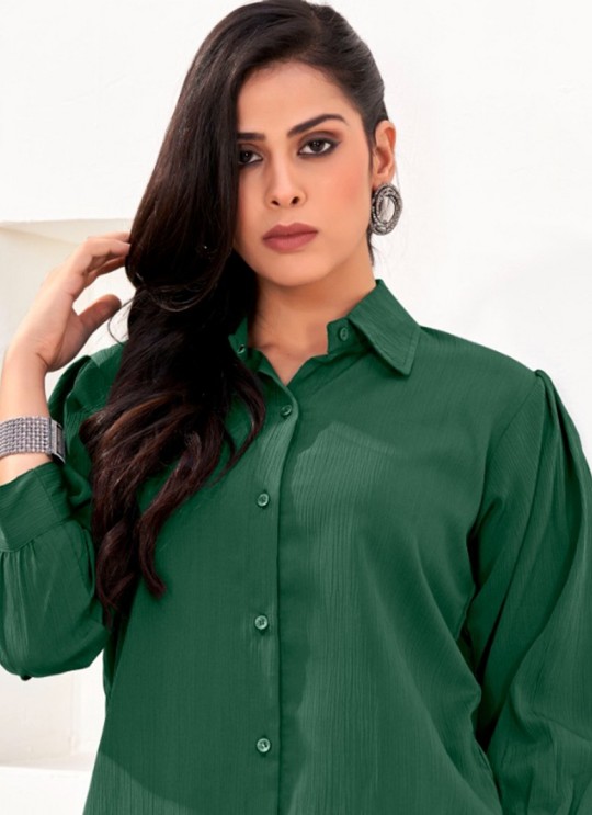Green Cotton Readymade Women-Shirt | Plain DREAM SHIRT VOL-2 2159