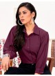 Wine Cotton Readymade Women-Shirt | Plain DREAM SHIRT VOL-2 2162 Wine Cotton Readymade Women-Shirt | Plain DREAM SHIRT VOL-2 2162
