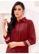Maroon Cotton Readymade Shirt | Plain DREAM SHIRT VOL-3 2164