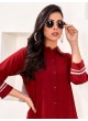 Maroon Cotton Readymade Shirt | Plain DREAM SHIRT VOL-3 2164