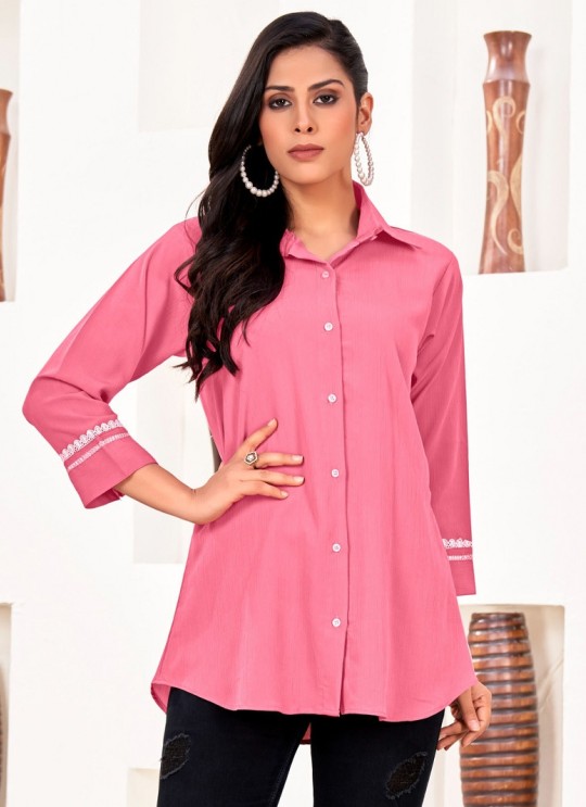 Pink Cotton Readymade Shirt | Plain DREAM SHIRT VOL-3 2166