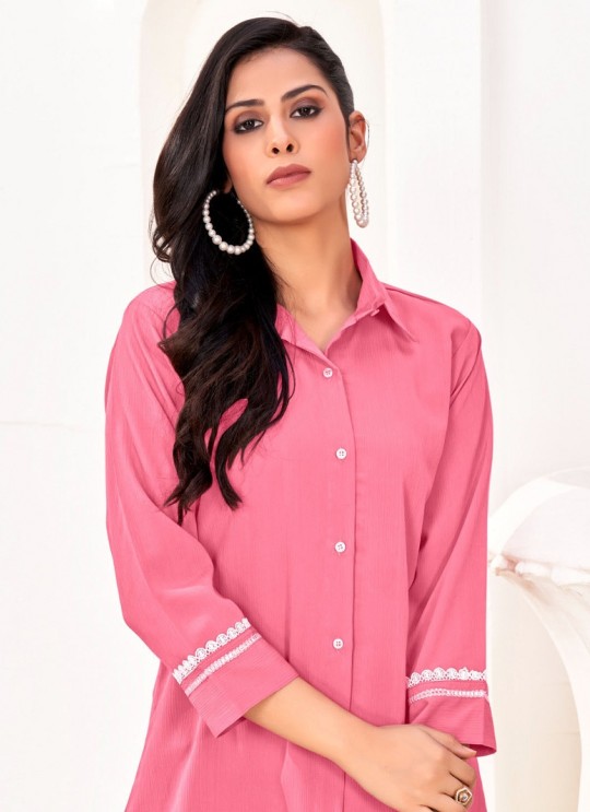 Pink Cotton Readymade Shirt | Plain DREAM SHIRT VOL-3 2166