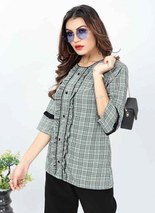 Grey Cotton Readymade Short Top | Digital Print GATTU VOL-02 3321 Grey Cotton Readymade Short Top | Digital Print GATTU VOL-02 3321