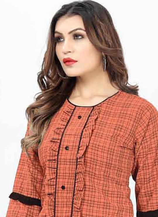 Orange Cotton Readymade Short Top | Digital Print GATTU VOL-02 3322 Orange Cotton Readymade Short Top | Digital Print GATTU VOL-02 3322