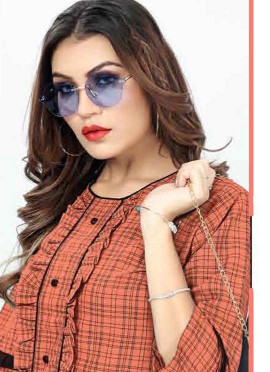 Orange Cotton Readymade Short Top | Digital Print GATTU VOL-02 3322 Orange Cotton Readymade Short Top | Digital Print GATTU VOL-02 3322