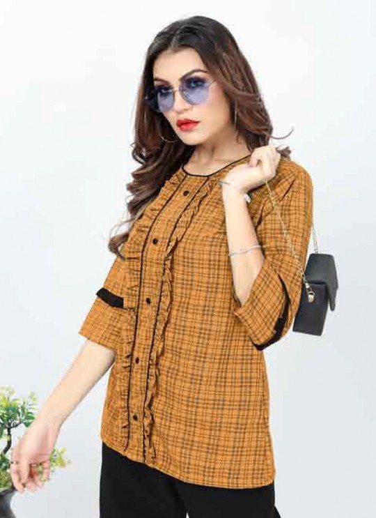 Mustard Cotton Readymade Short Top | Digital Print GATTU VOL-02 3325 Mustard Cotton Readymade Short Top | Digital Print GATTU VOL-02 3325