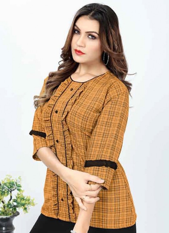 Mustard Cotton Readymade Short Top | Digital Print GATTU VOL-02 3325 Mustard Cotton Readymade Short Top | Digital Print GATTU VOL-02 3325