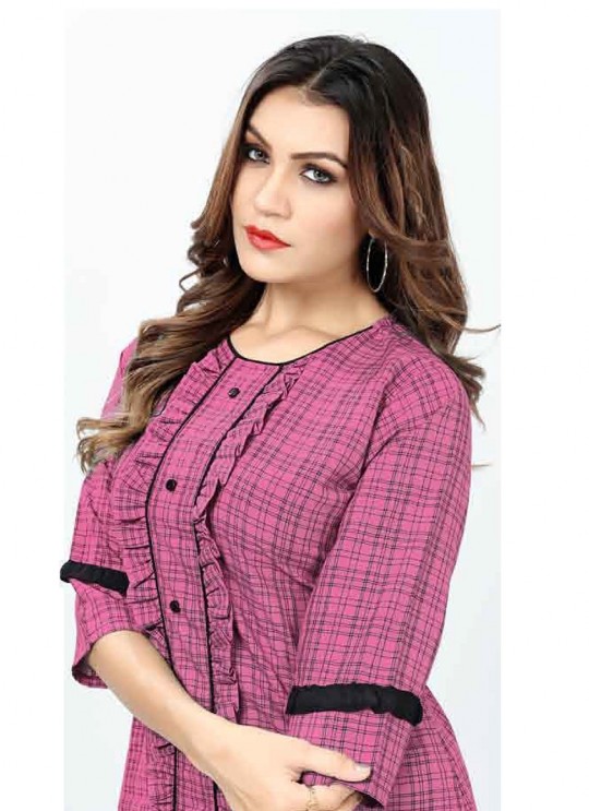 Pink Cotton Readymade Short Top | Digital Print GATTU VOL-02 3327 Pink Cotton Readymade Short Top | Digital Print GATTU VOL-02 3327