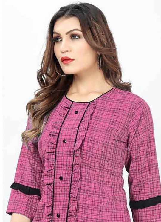 Pink Cotton Readymade Short Top | Digital Print GATTU VOL-02 3327 Pink Cotton Readymade Short Top | Digital Print GATTU VOL-02 3327