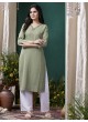 GIVA VOL-1 Without Pent | Embroidered Cotton Readymade Kurti Olive Green 670 GIVA VOL-1 Without Pent | Embroidered Cotton Readymade Kurti Olive Green 670