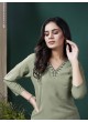 GIVA VOL-1 Without Pent | Embroidered Cotton Readymade Kurti Olive Green 670 GIVA VOL-1 Without Pent | Embroidered Cotton Readymade Kurti Olive Green 670
