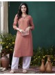 GIVA VOL-1 Without Pent | Embroidered Cotton Readymade Kurti Peach 671