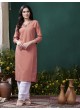 GIVA VOL-1 Without Pent | Embroidered Cotton Readymade Kurti Peach 671
