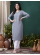 GIVA VOL-1 Without Pent | Embroidered Cotton Readymade Kurti Grey 672
