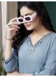 Grey Cotton Readymade Kurti | Embroidered GIVA VOL-2 675