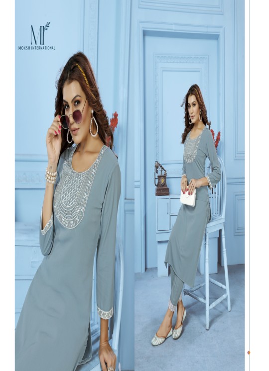 Aqua Blue Cotton Readymade Salwar Kameez Embroidered GOLDY VOL-1 6526 A