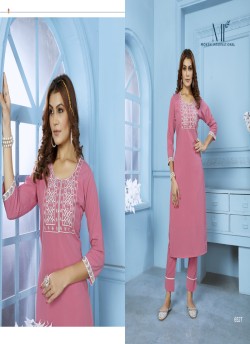 Pink Cotton Readymade Salwar Kameez Embroidered GOLDY VOL-1 6527 A