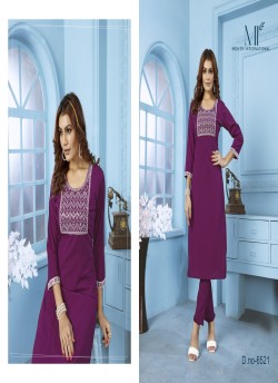Purple Cotton Readymade Salwar Kameez Embroidered GOLDY VOL-2 6521 A