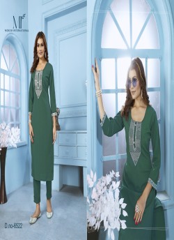 Green Cotton Readymade Salwar Kameez Embroidered GOLDY VOL-2 6522 A