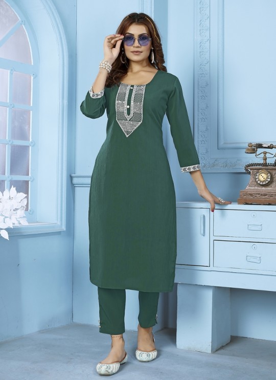 Green Cotton Readymade Salwar Kameez Embroidered GOLDY VOL-2 6522 A Green Cotton Readymade Salwar Kameez Embroidered GOLDY VOL-2 6522 A