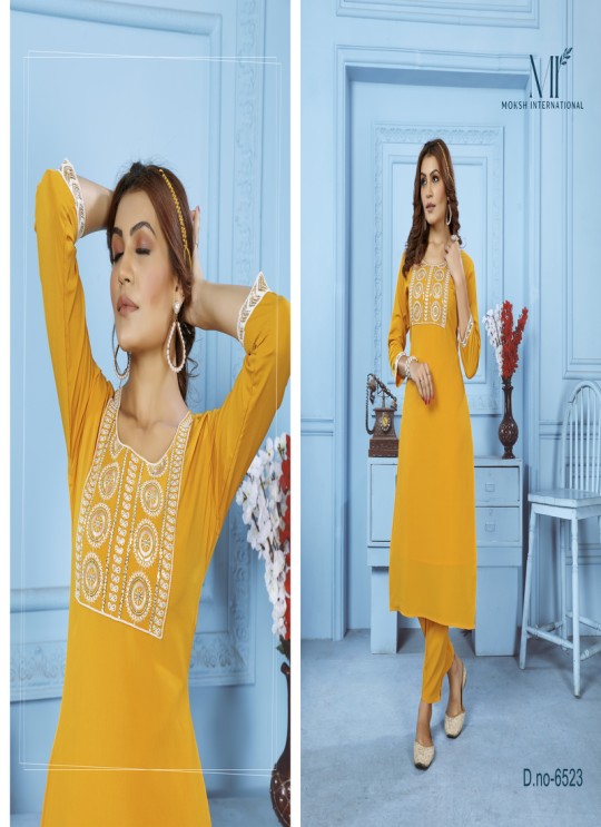 Yellow Cotton Readymade Salwar Kameez Embroidered GOLDY VOL-2 6523 A