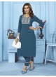 Teal Blue Cotton Readymade Salwar Kameez Embroidered GOLDY VOL-2 6524 A Teal Blue Cotton Readymade Salwar Kameez Embroidered GOLDY VOL-2 6524 A