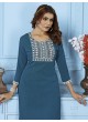 Teal Blue Cotton Readymade Salwar Kameez Embroidered GOLDY VOL-2 6524 A Teal Blue Cotton Readymade Salwar Kameez Embroidered GOLDY VOL-2 6524 A