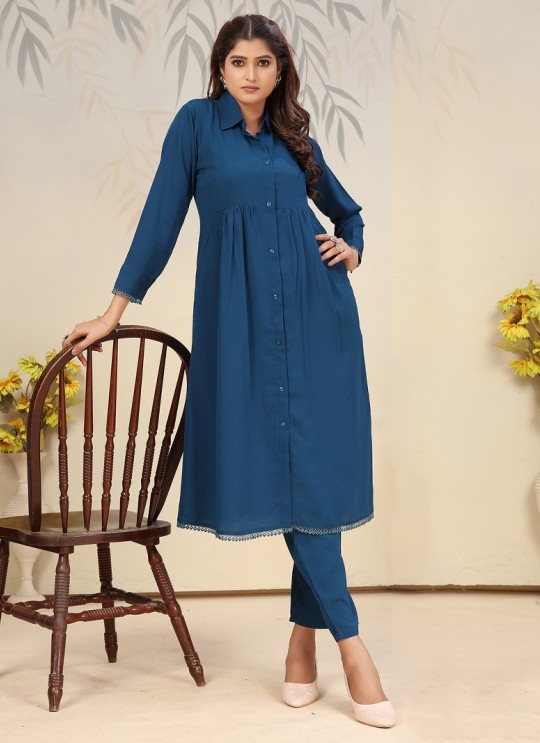 Teal Blue Cotton Readymade Salwar Kameez | Embroidered & Digital Print ICE VOL-1 921 Teal Blue Cotton Readymade Salwar Kameez | Embroidered & Digital Print ICE VOL-1 921