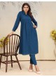 Teal Blue Cotton Readymade Salwar Kameez | Embroidered & Digital Print ICE VOL-1 921 Teal Blue Cotton Readymade Salwar Kameez | Embroidered & Digital Print ICE VOL-1 921