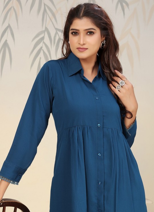 Teal Blue Cotton Readymade Salwar Kameez | Embroidered & Digital Print ICE VOL-1 921 Teal Blue Cotton Readymade Salwar Kameez | Embroidered & Digital Print ICE VOL-1 921